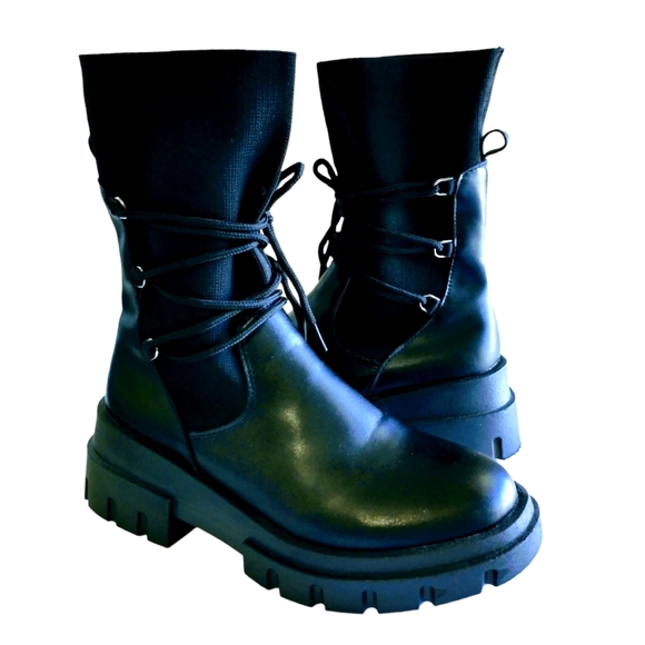 Shein Lace up Front Chunky Sock Boots - Picture 5 of 10